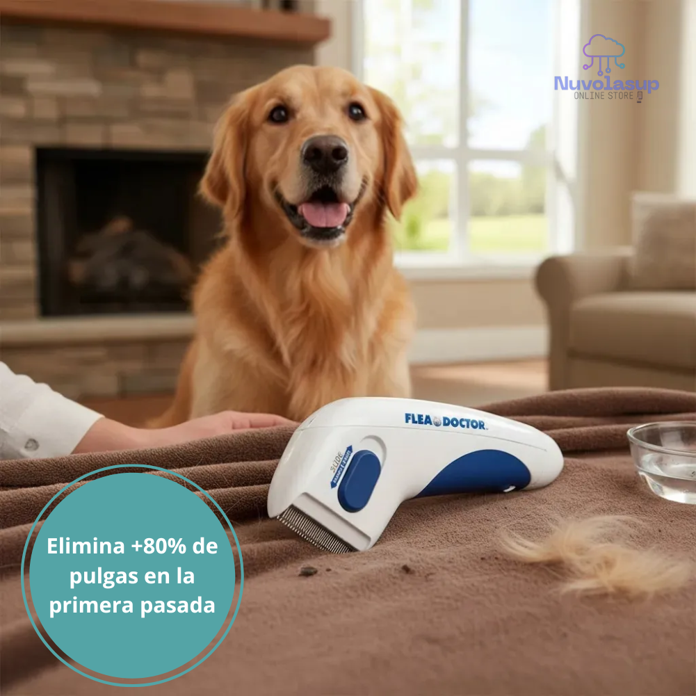 Cepillo Eléctrico Mata Pulgas para Mascotas