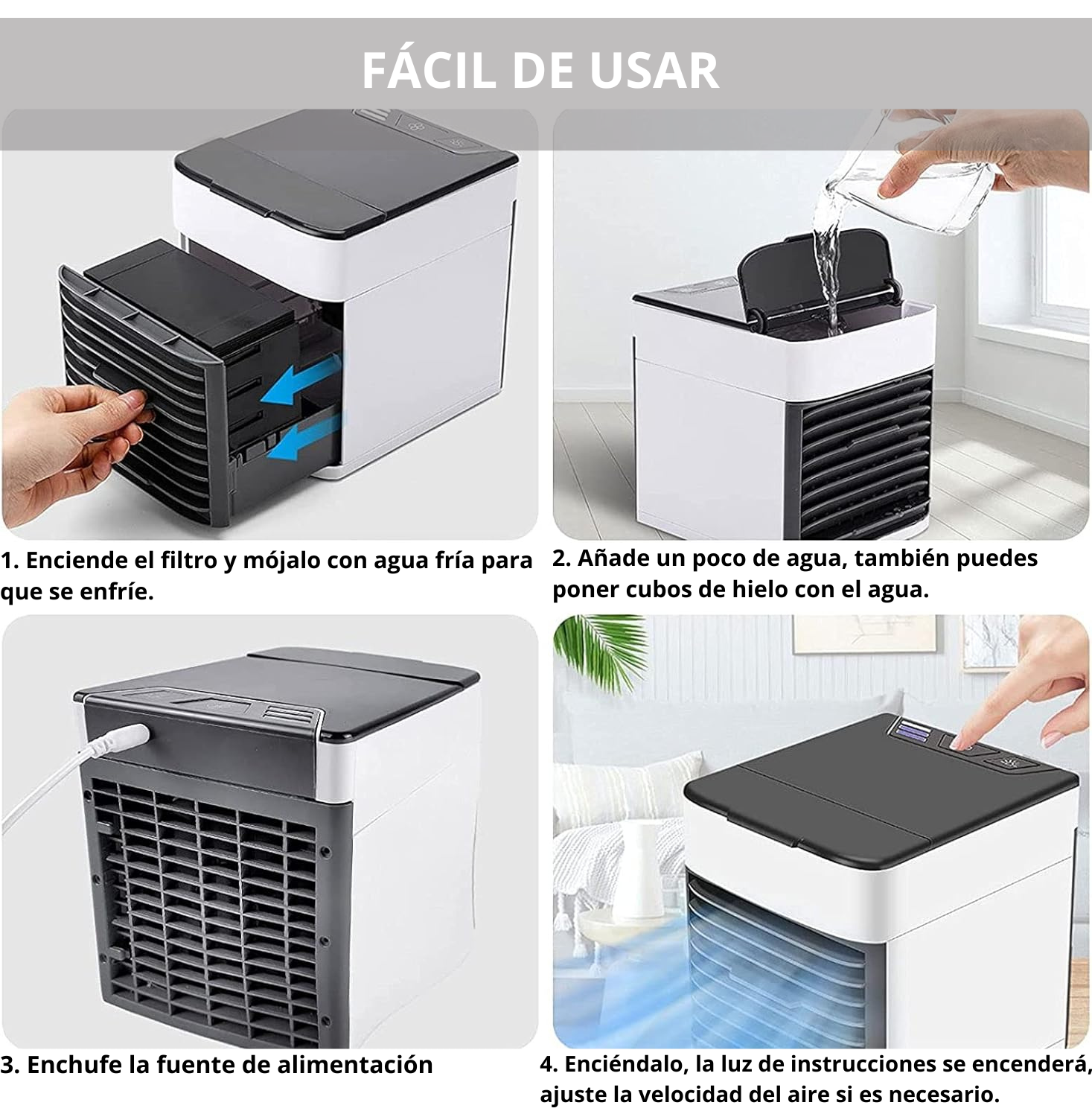 Aire acondicionado y humidificador Portatil